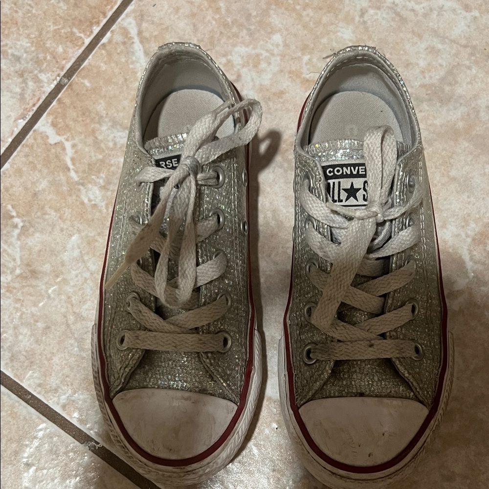 Converse Kids Shimmering Gray Sneakers size 12